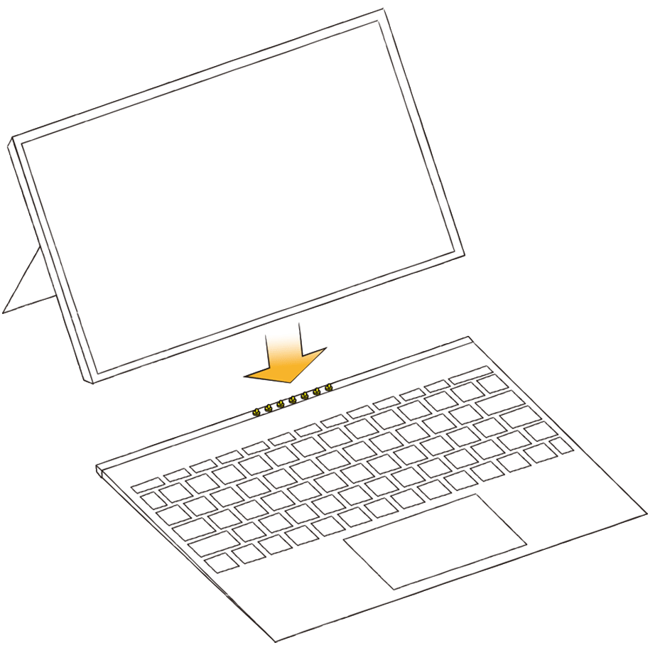2 in 1タブレットPCの図